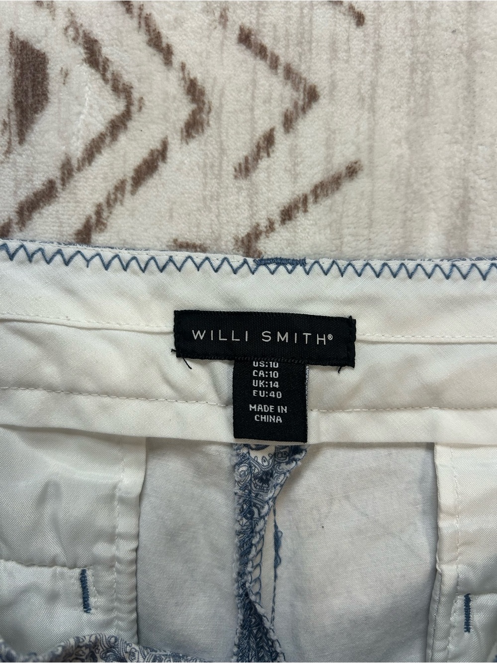 Willi Smith Coastal Print Tailored Shorts Women’s Size 10 Blue White - Picture 4 of 4